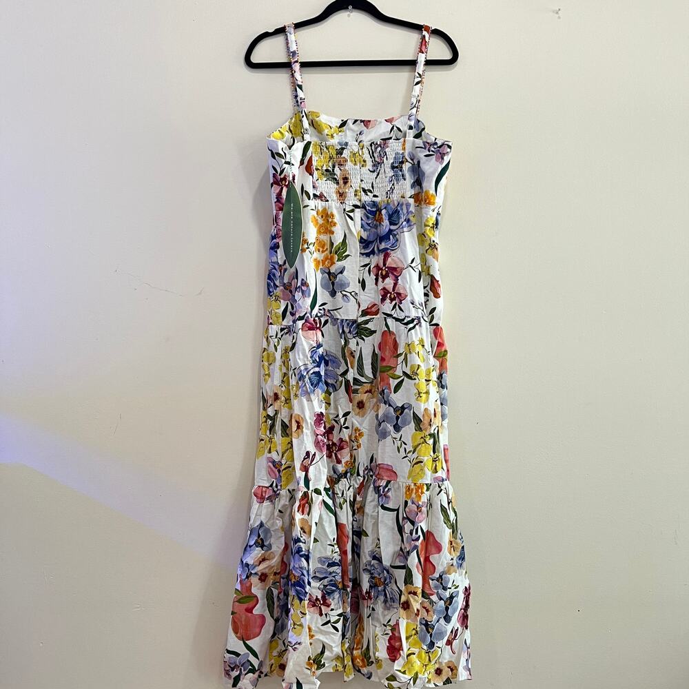 NEW NWT Farm Rio Greek Garden Tiered Linen Blend Maxi Dress Size L - Picture 8 of 12